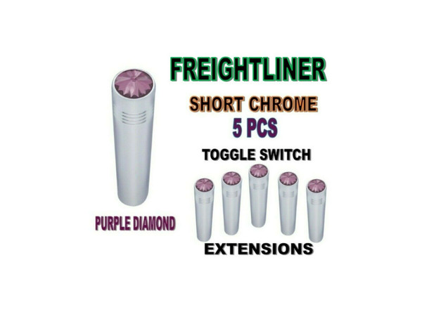 Toggle Switch Ext. Short Chrome - PURPLE Diamond (X5) FREIGHTLINER
