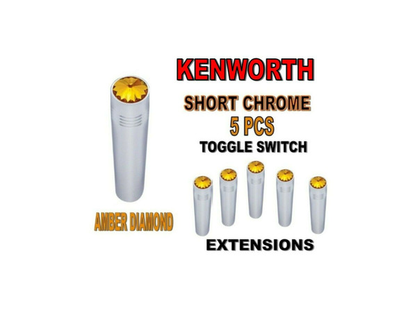 Toggle Switch Ext. Short Chrome - AMBER Diamond (X5) KENWORTH