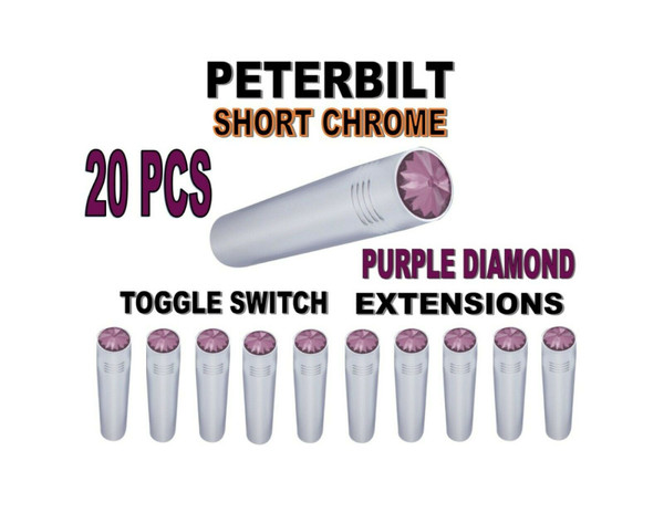 Toggle Switch Ext. Short Chrome - PURPLE Diamond (X20) PETERBILT