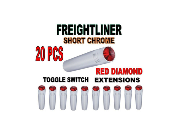 Toggle Switch Ext. Short Chrome - RED Diamond (X20) FREIGHTLINER