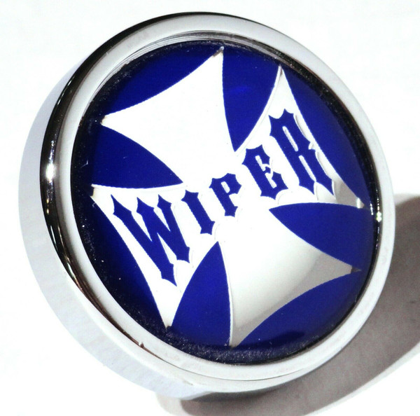 Small Deluxe Wiper Dash Knob (Blue) Maltese Cross