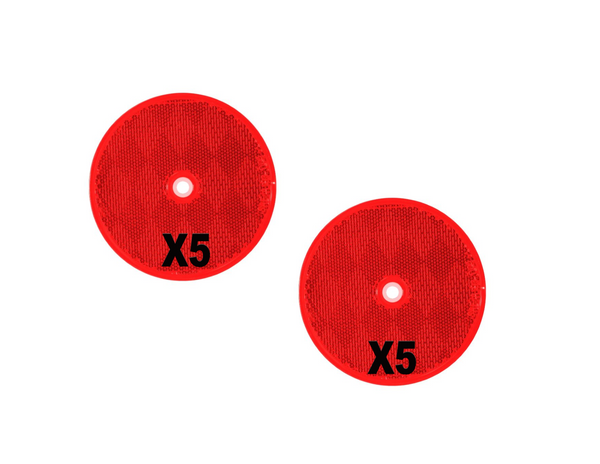 3-1/4" Round Red (Center Mount) Reflectors  (10 PCS)