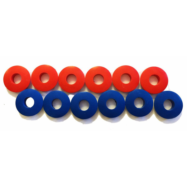 Poly Glad Hand Seals Red and Blue Kit for Trucks and Trailers, Set of 12