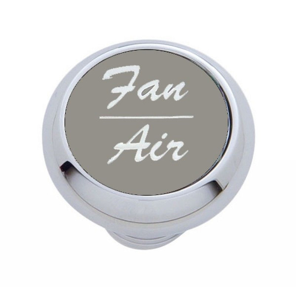 Peterbilt, Kenworth Small Chrome Deluxe Dash Knob Fan/Air  Aluminum Sticker