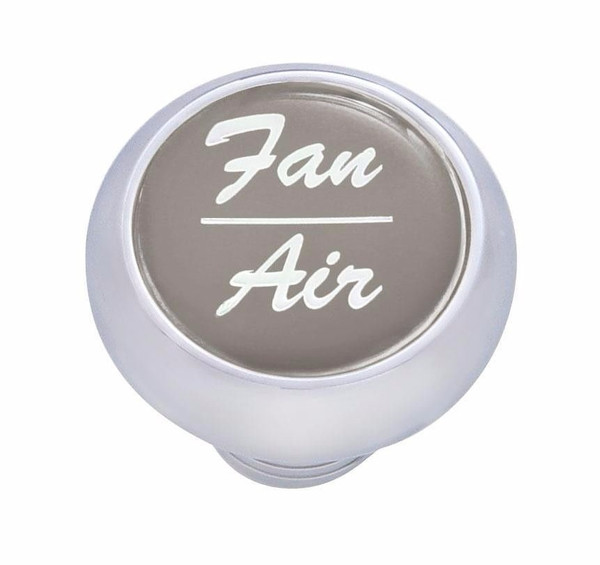 Small Deluxe Fan-Air Dash Knob for Peterbilt, Freightliner, Kenworth, Silver