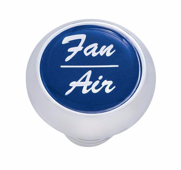 Small Deluxe Fan-Air Dash Knob for Peterbilt, Freightliner, Kenworth, Blue