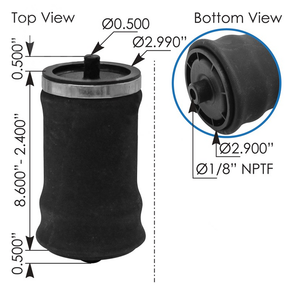 FREIGHTLINER CAB SUSPENSION AIR BAG f/ COLUMBIA & CENTURY