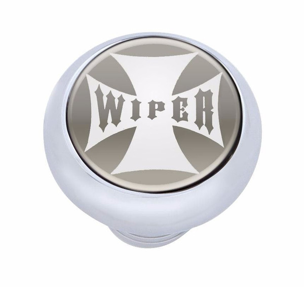 Small Deluxe Wiper Dash Knob (Silver)  Maltese Cross - Peterbilt Freightliner KW