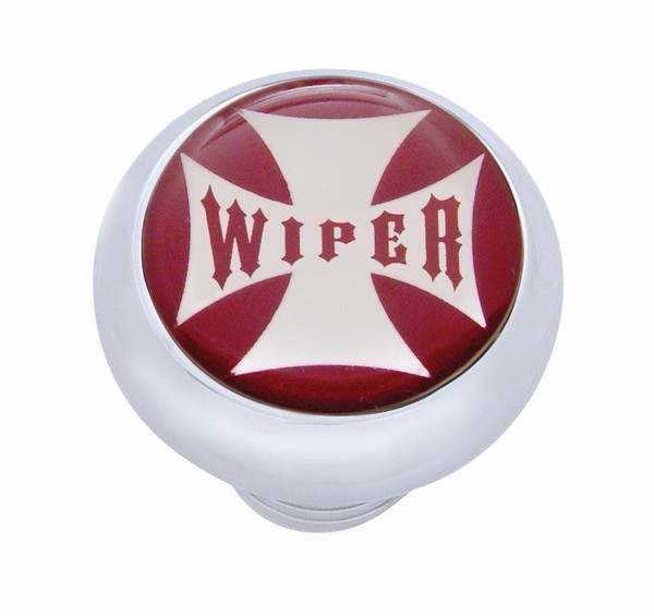 Small Deluxe Wiper Dash Knob (Red)  Maltese Cross - Peterbilt Freightliner KW