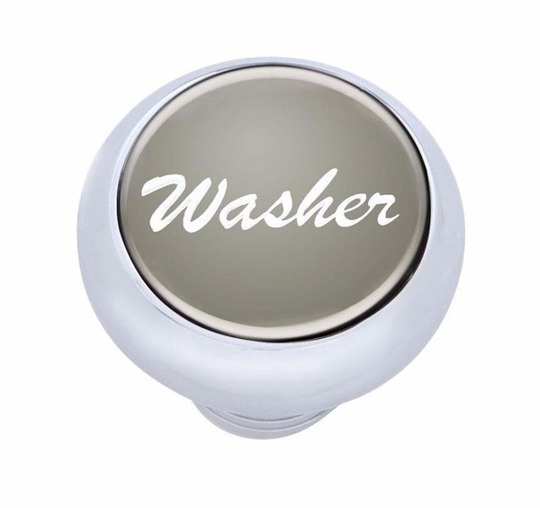 Small Deluxe Washer Dash Knob - (Silver) Peterbilt  Freightliner Kenworth