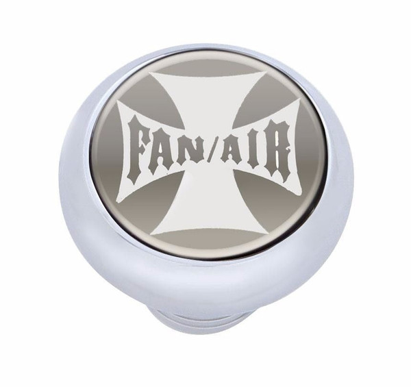 Small Deluxe Fan-Air Dash Knob - (Silver Maltese Cross) - Peterbilt FL  KENWORTH