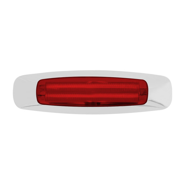 4 LED Red Clearance Marker Light Chrome Bezel Prime Series 5-3/4" Long