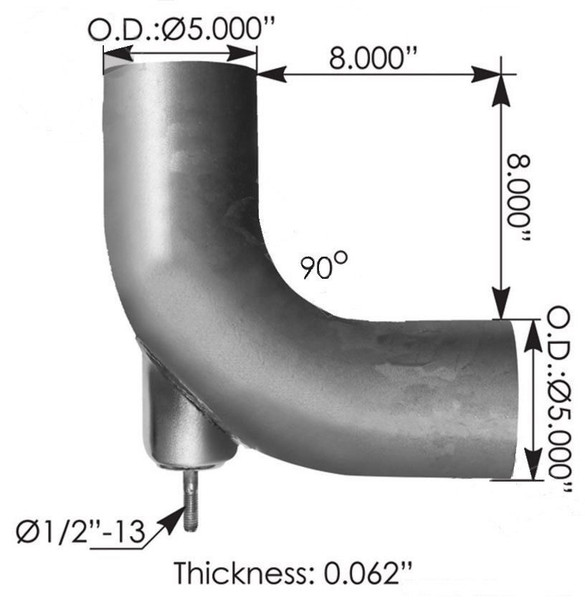 Heavy Duty Exhaust pipe Freightliner Columbia  A04-17476-000