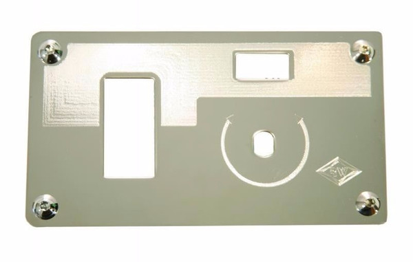 Stainless Steel Switch Plate (Wiper/Washer) with hole for Rocker  - KENWORTH (2002-2006)