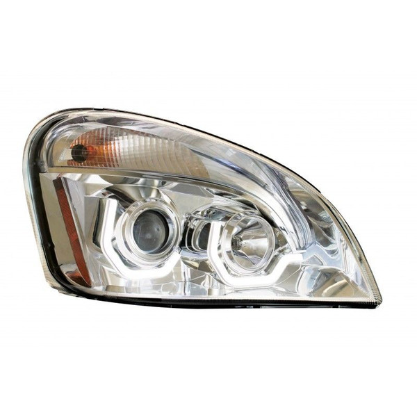 Freightliner Cascadia Chrome Projection Headlight With LED Bar, Passenger Side