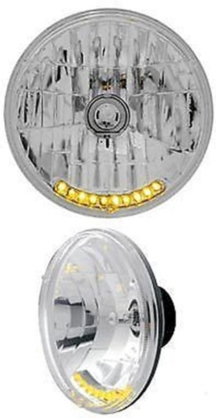 Peterbilt Kenworth Lights 7inch Crystal Headlight 10 Amber LED set of 2 lights