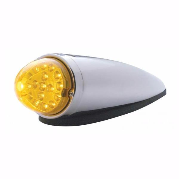 17 LED Dual Function Reflector Cab Light with Die Cast Metal Housing - Amber/Amber