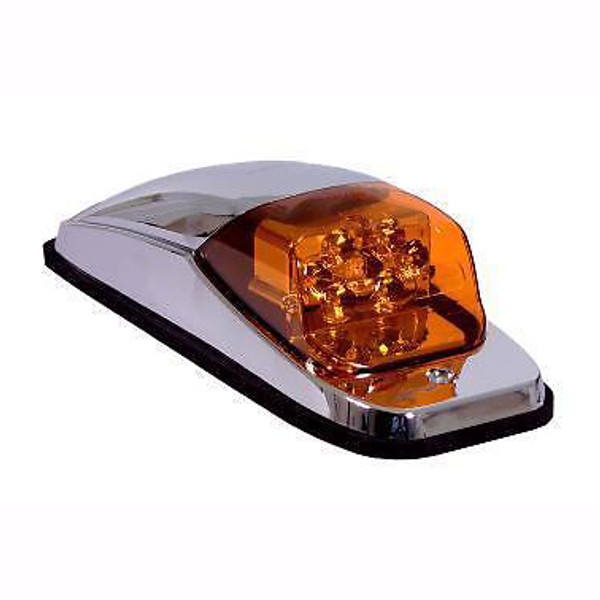 Chrome LED Upper Cab Light - (Amber/Amber) Freightliner Peterbilt Kenworth