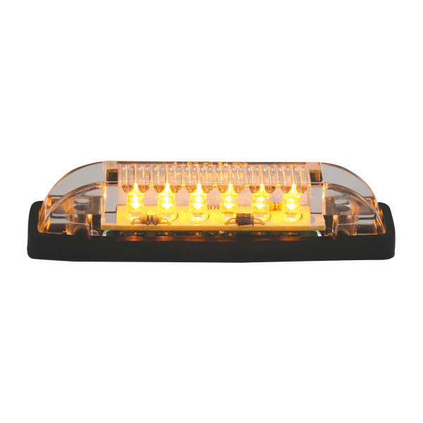 Thin Line Wide Angle - 6 LED Marker Light - (Amber LED with Clear Lens)