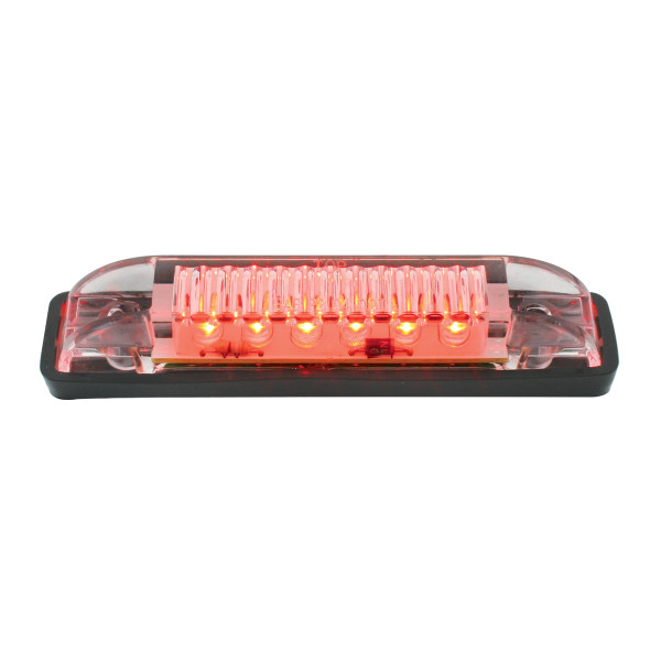 Thin Line Wide Angle - 6 LED Marker Light - (RED LED w/CLEAR Lens)