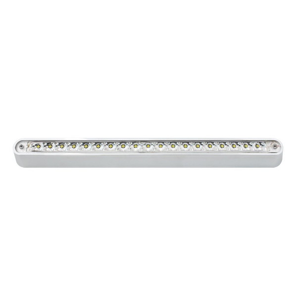 12" Flush Mount LED Light Bar with Chrome Base -19 LED(Amber LED with Clear Lens)