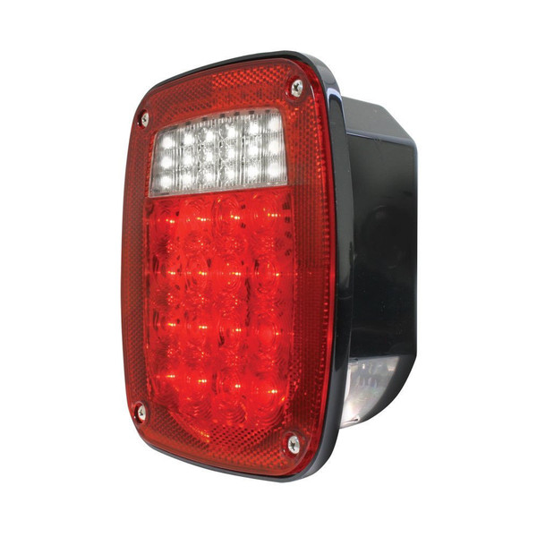 Jeep Style LED Tail Light with LED License Light for Semi-Trucks, Passenger Side
