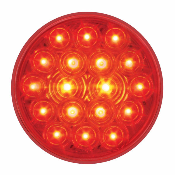 4" Red 18 LED Stop Tail Turn Lights with Grommets for Semi Trucks (Pair)