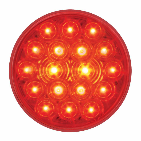 4" Red 18 LED Stop Tail Turn Lights with Grommets for Semi Trucks (Pair)