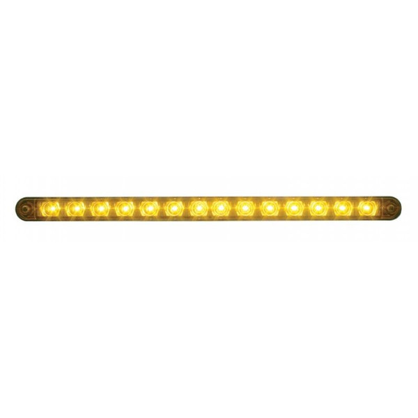 14 LED (12") Stop, Turn & Tail Light Bar w/ Bezel - Amber LED w/ Clear Lens