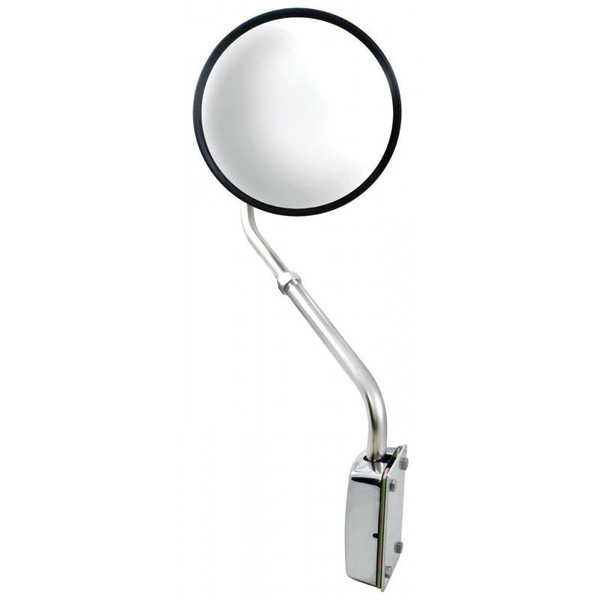 Stainless Steel Heavy Duty Hood Mounted Convex Mirror (8-1/2")