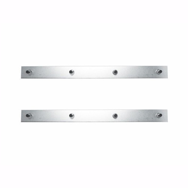 Chrome 24" x 2" Top Mud Flap Plate (PAIR) Mudflap Weights with 4 Studs 