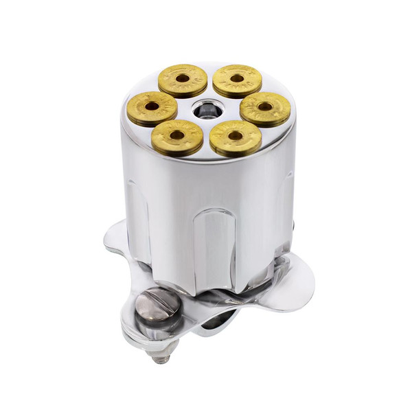 Steering Wheel Spinner -  Gun Cylinder - Chrome Aluminum