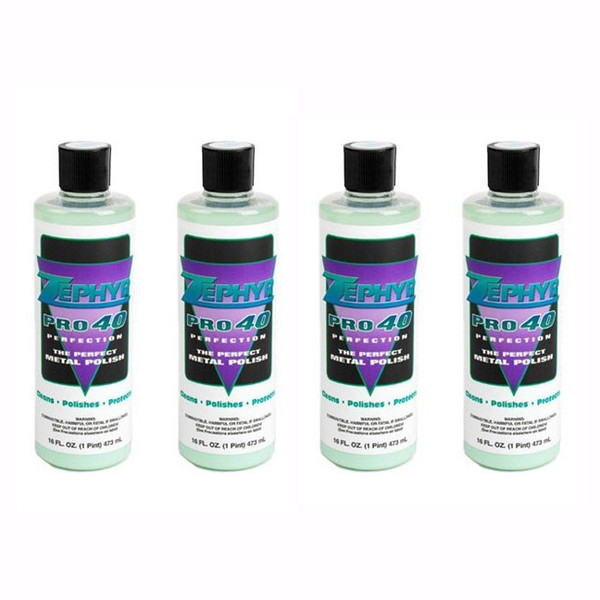 Zephyr Pro 40 Metal Polish, 16 oz Bottles (4 Each)