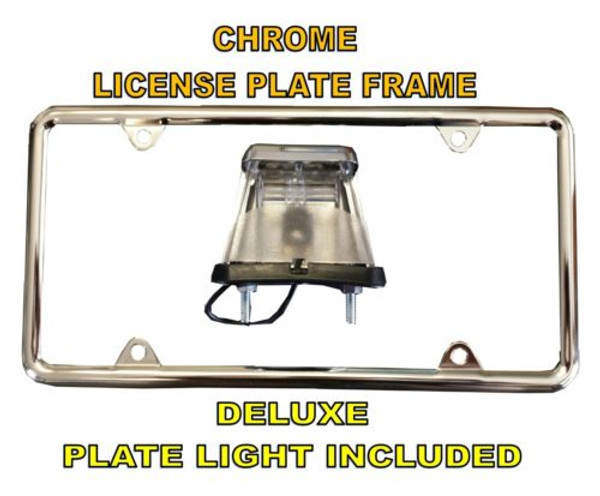 License Plate Chrome Frame & Deluxe License Plate Light