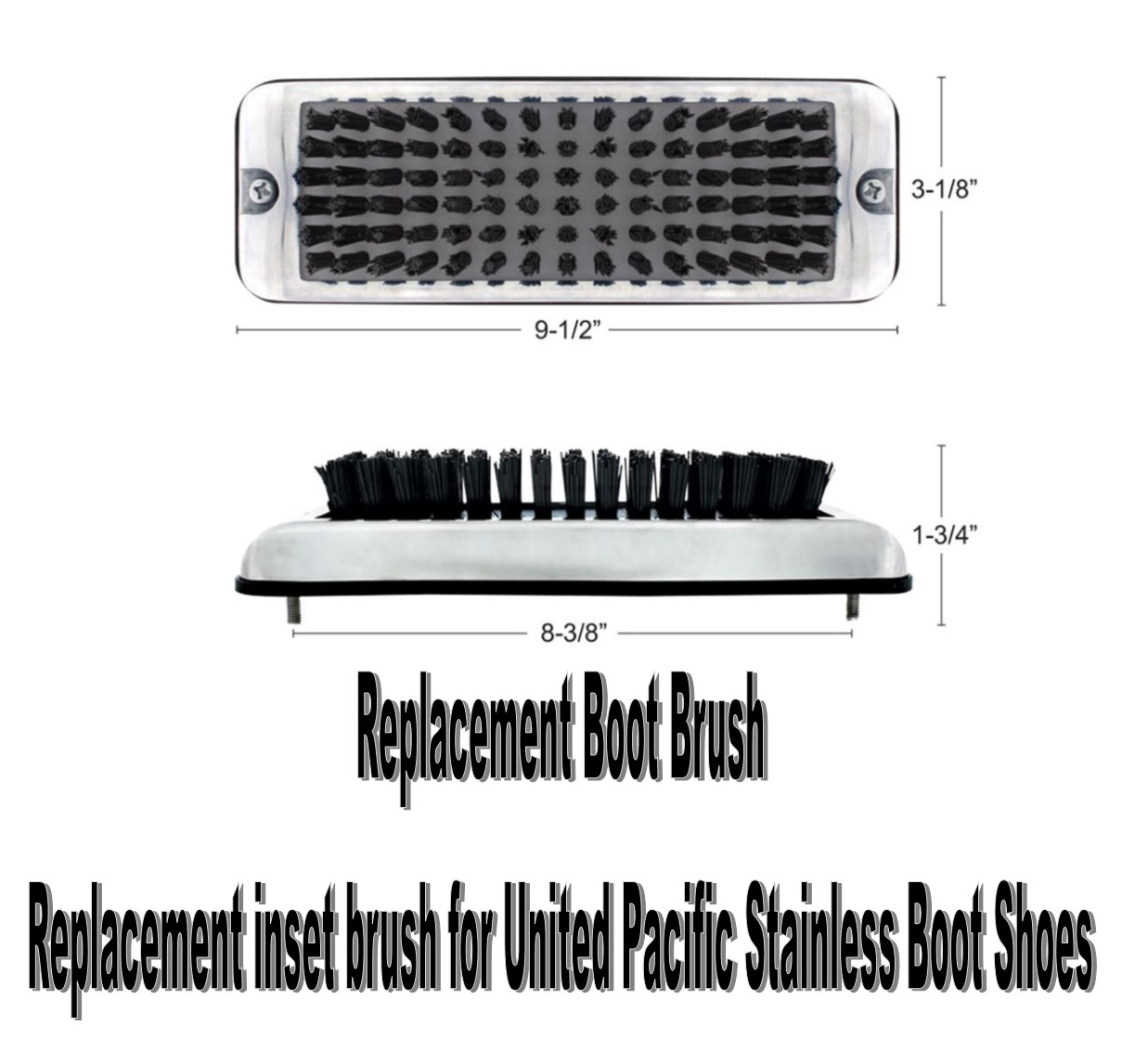 Boot Brush Caddie Replacement Brush/Refill (BLACK) Brush Only UATPARTS