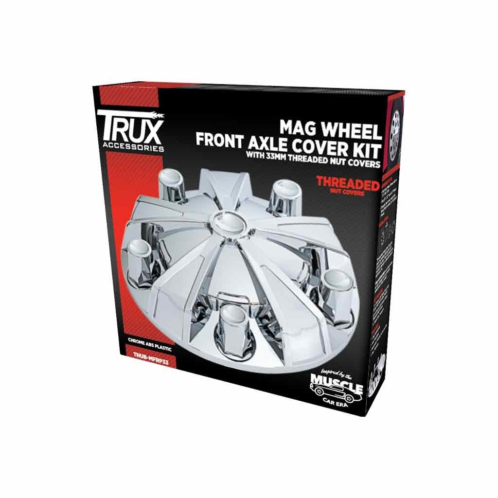Mag Wheel FRONT Axle Cover Kit w/33mm Threaded Nut Covers UATPARTS