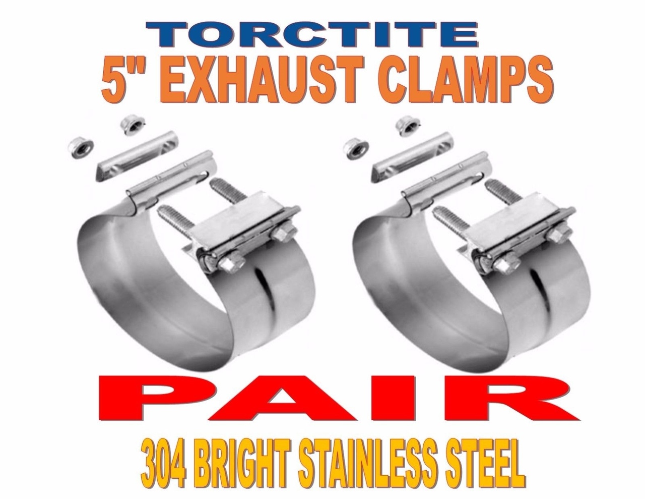 5" Torctite Stainless Exhaust Band Clamp Step Clamp Lap Joint - UATPARTS