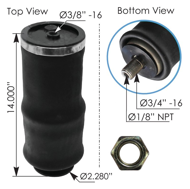 Peterbilt 379 Cab suspension air bag airbag W023587036 2903200 UATPARTS