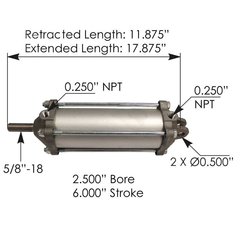 Tailgate Air Cylinder 6" Diameter 3" Stroke (Haldex R3PT75) UATPARTS