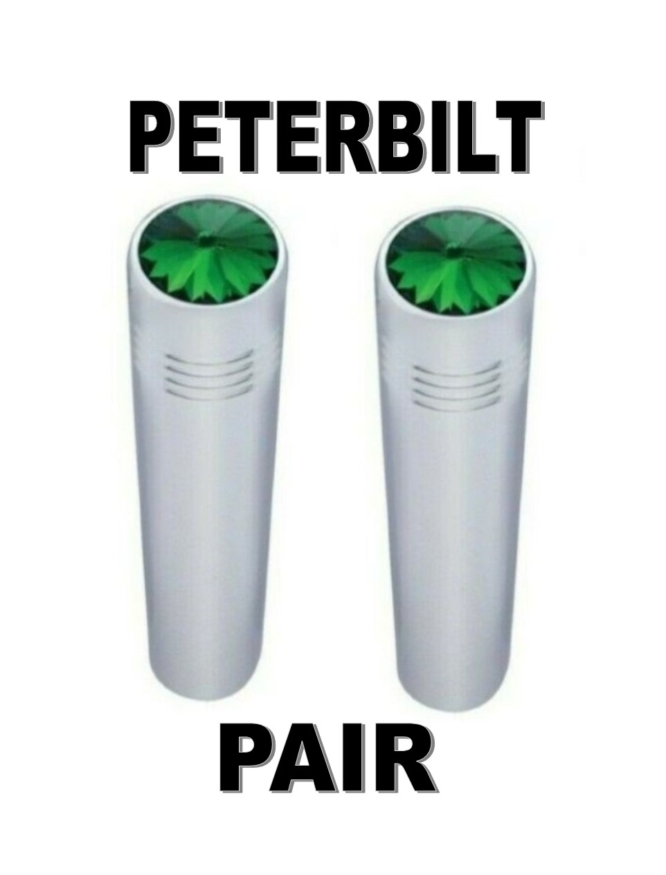 Toggle Switch Extensions Long Chrome Green Diamond (PAIR) PETERBILT