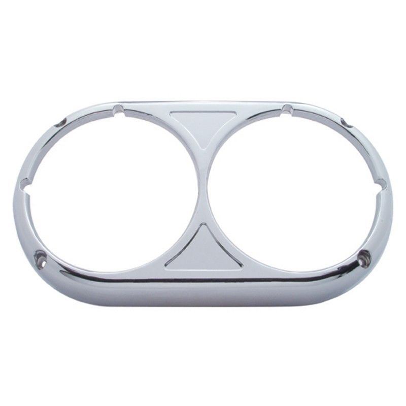 Chrome plastic Dual Round Headlight Bezel for 349 359 Peterbilt UATPARTS
