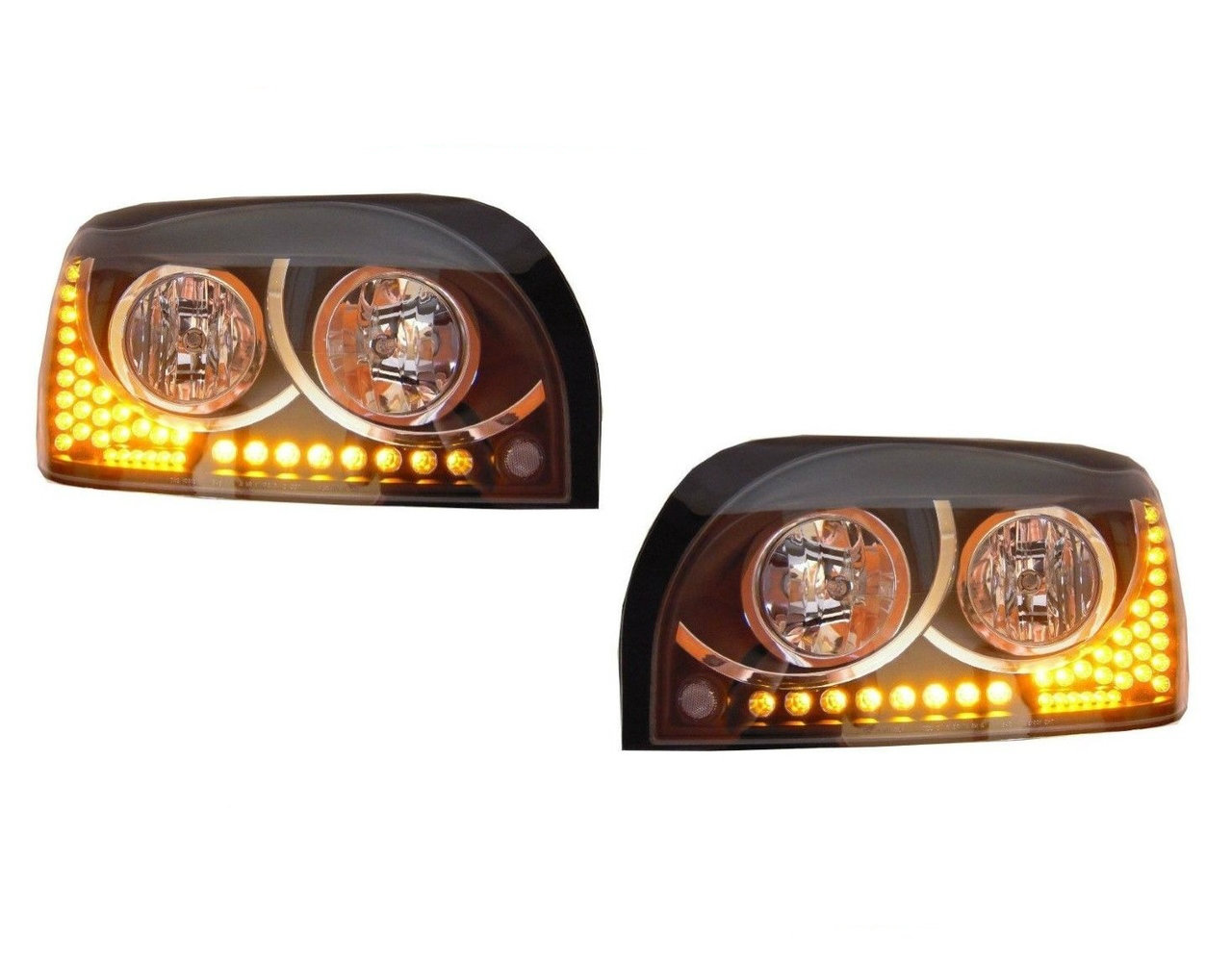 Freightliner Century Headlight (SET) Black & Chrome Led turn signal UATPARTS