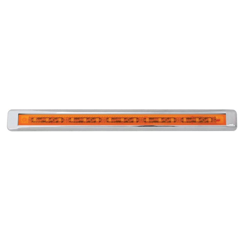 12" Ultra Thin LED Marker/Clearance Light Bar With Chrome Bezel, Amber