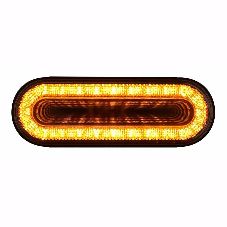 24 LED 6" Oval "Mirage" Turn Signal Light - Amber LED with Clear Lens