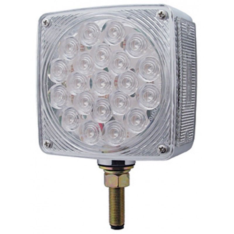 52 LED Double Face Turn Signal (Pass) Amber/Red LED w/clear lens SEMI