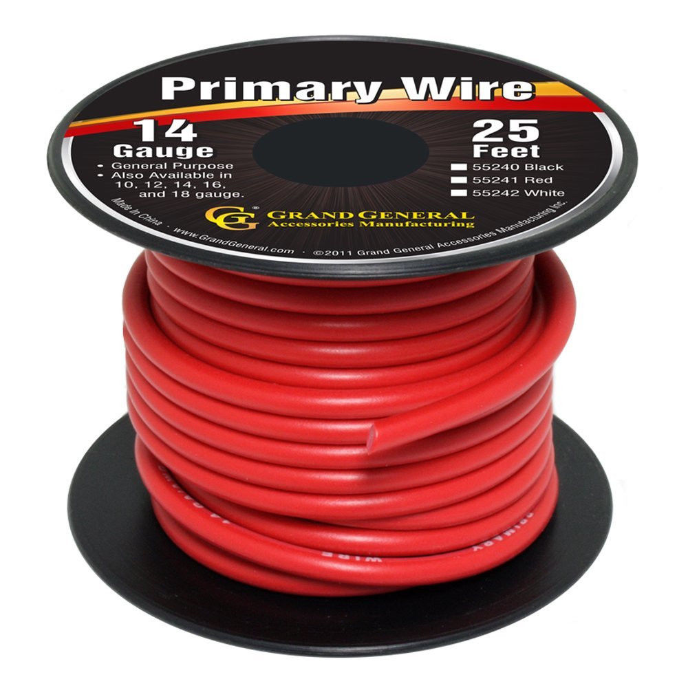 Red 14Gauge Primary Wire Roll of 25Ft UATPARTS