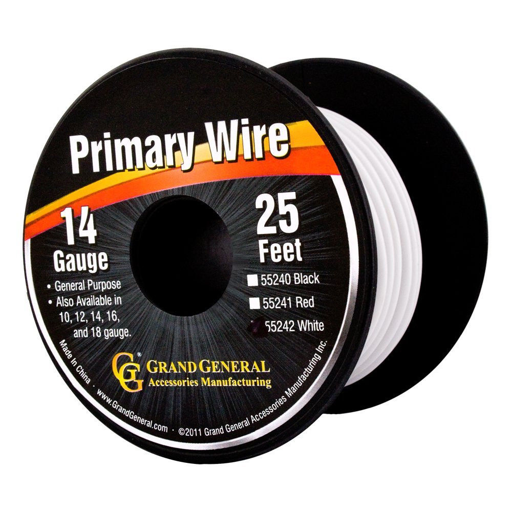 White 14Gauge Primary Wire Roll of 25Ft UATPARTS