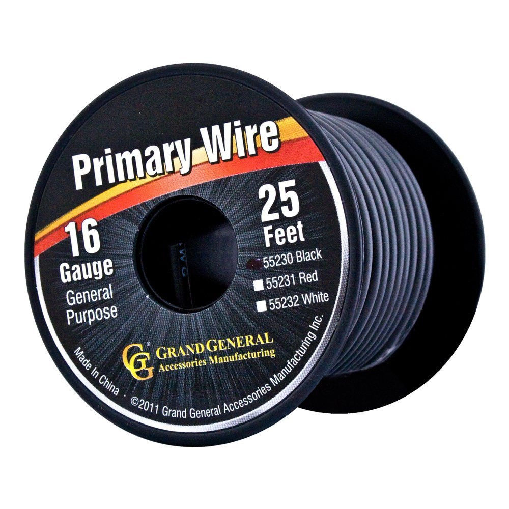 Black 16Gauge Primary Wire Roll of 25Ft UATPARTS