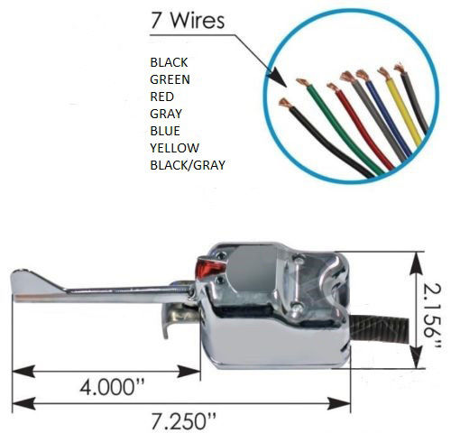 Universal 7 Wire CHROME Turn Signal Switch - Signal Stat ... general light 12 volt wire diagram 