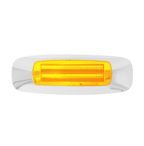 4 LED Amber Clearance Marker Light Chrome Bezel Prime Series 45/8